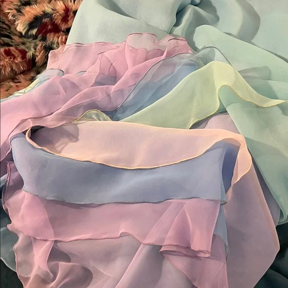 Aqua V-Neck Maxi Dress with Floral Waist Accent - Picture 11 of 11